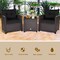 3 Pcs Patio Rattan Furniture Set Cushioned Conversation Set Coffee Table